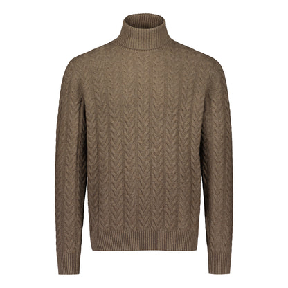 Rollneck Chunky Cable Brown