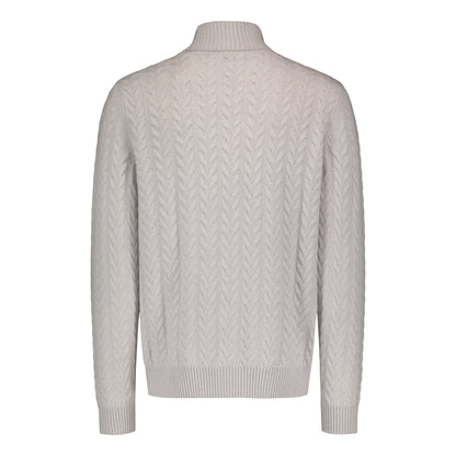 Rollneck Chunky Cable Light Grey
