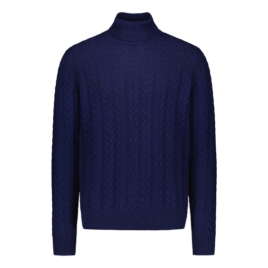 Rollneck Chunky Cable Navy